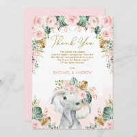 Tropical Boho Elephant Blush Floral Baby Dusche