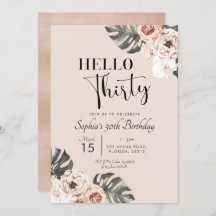 Tropical Boho Floral Hello 30 Geburtstag
