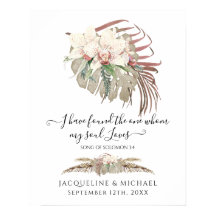 Tropical Boho Floral White Orchid Foliage Hochzeit