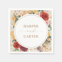 Tropical Boho Pampas Grass Blume Hochzeit Serviette