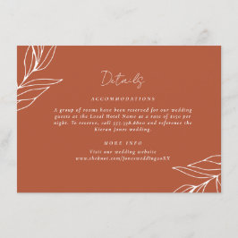 Tropical Boho Rust Wedding Details Begleitkarte