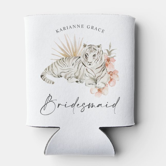 Tropical Boho Tigers Bachelorette Bridesmaid Dosenkühler (Rückseite)