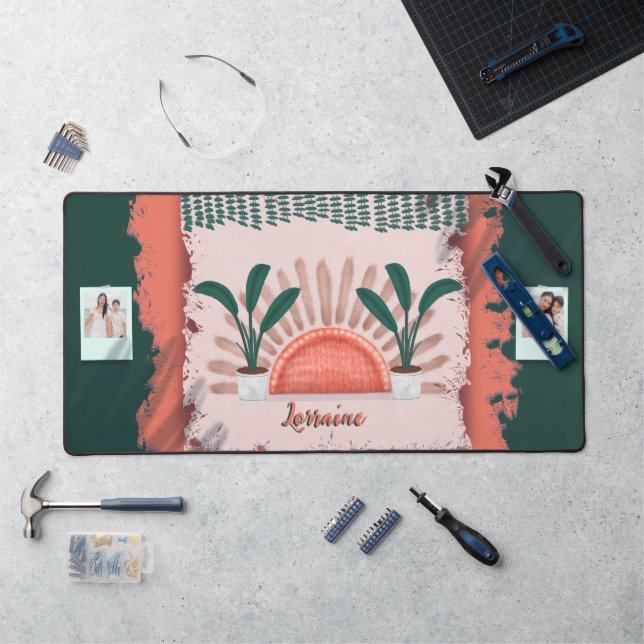 Tropical boho Vibrant Schreibtischunterlage (Arbeitsplatz)