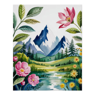 Tropical Boho Wasserfarbenleaf Kunstdruckerei - Vi Poster