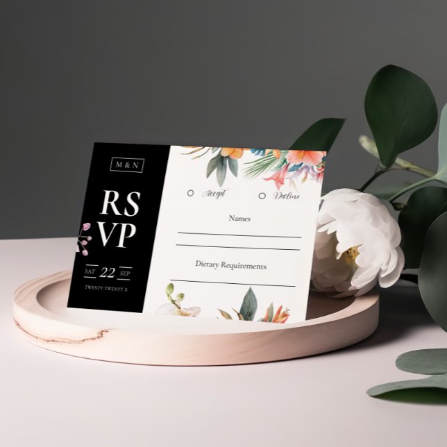 Tropical Boho Wedding RSVP Card Karte (Von Creator hochgeladen)