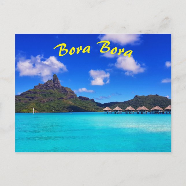 Tropical Bora Bora Landschaftlicher Inselurlaub Postkarte (Vorderseite)
