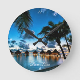 Tropical Bora Bora Runde Wanduhr