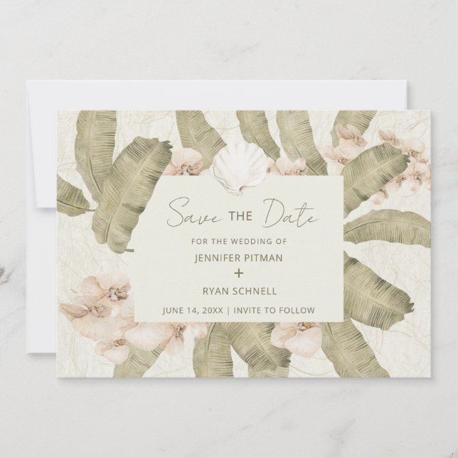 Tropical Botanical Garden Photo Wedding  Save The Date (Vorderseite)