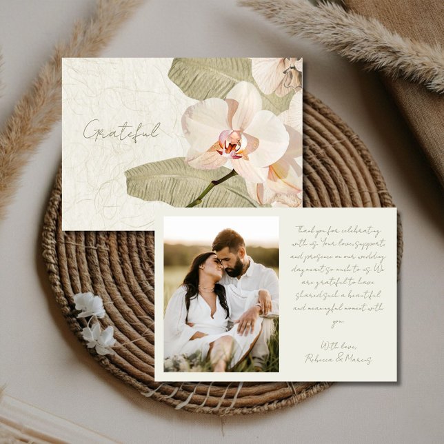 Tropical Botanical Garden Wedding Photo Thank You Dankeskarte (Von Creator hochgeladen)
