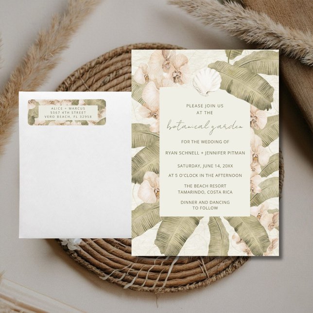 Tropical Botanical Garden Wedding Return Address (Von Creator hochgeladen)