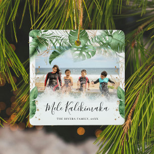Tropical Botanical Mele Kalikimaka Weihnachtsfeier Keramikornament