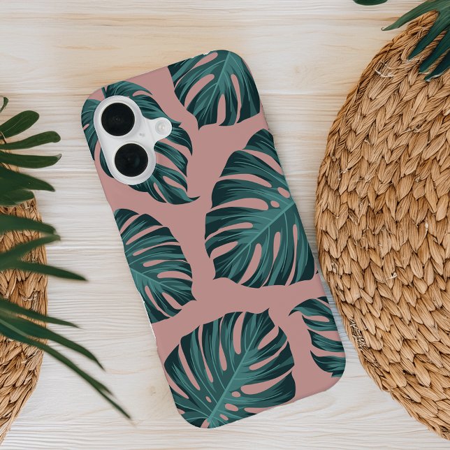 Tropical Botanical Monstera Blätter Sommermuster iPhone 16 Hülle (Von Creator hochgeladen)