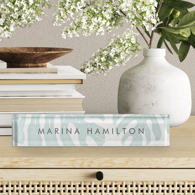 Tropical Botanical Monstera Leaf Namensplakette (Von Creator hochgeladen)