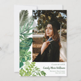 Tropical Botanical Plants Graduation Announcement Einladung