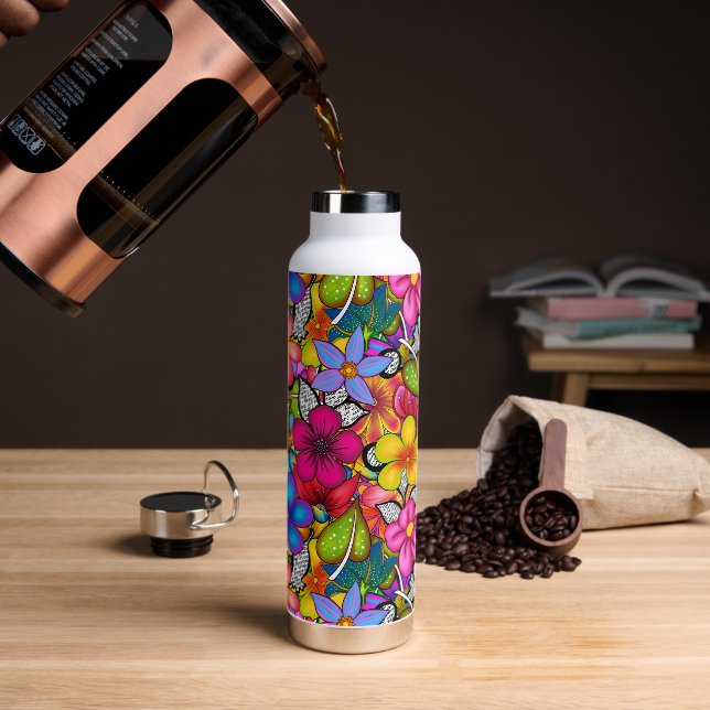 Tropical Botanical  Trinkflasche (Kaffee (gedreht))