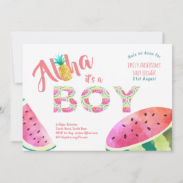 Tropical BOY Baby Shower Invites ALOHA Watermelone Einladung