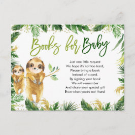 Tropical Boy Sloth Baby Showbücher für Baby Einladungspostkarte
