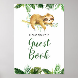 Tropical Boy Sloth Baby Showbucht Poster