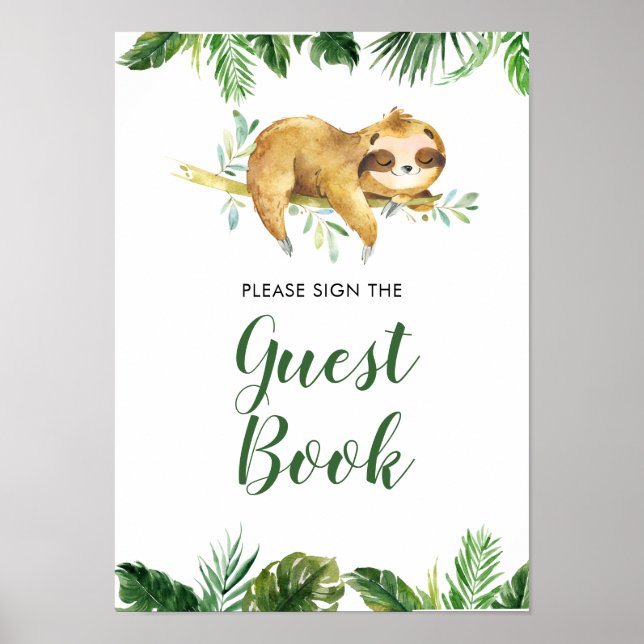 Tropical Boy Sloth Baby Showbucht Poster (Vorne)