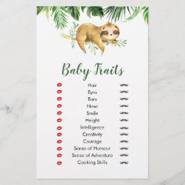 Tropical Boy Sloth Baby Shower Baby Tracks