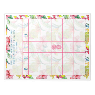 Tropical Brautparty Bingo Notizblock