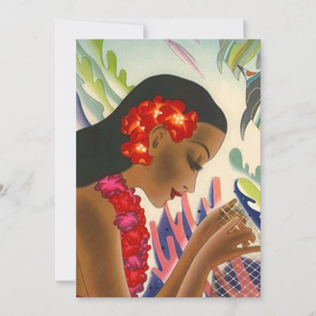 Tropical Brautparty Luau Party Tiki Einladung (Vorderseite)