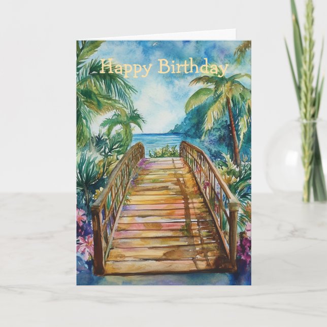 Tropical Bridge Geburtstag Karte (Vorderseite)