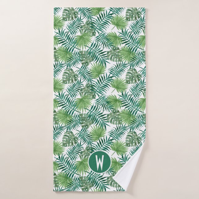 Tropical Bright Green Palm Blätter Mustertücher Badhandtuch Set (Badehandtuch)