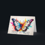 Tropical Butterfly Illustration Happy Birthday Karte<br><div class="desc">Diese wirklich farbenfrohe Geburtstagskarte zeigt eine Illustration eines schönen Schmetterlings. Bitte ändern Sie alle verfügbaren Optionen nach Belieben.</div>