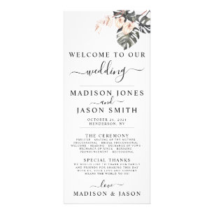 Tropical Calla Lily Minimalistisch Wedding Program Werbekarte