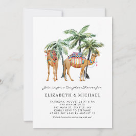 Tropical Camels & Palm Trees Desert Couples Dusche Einladung