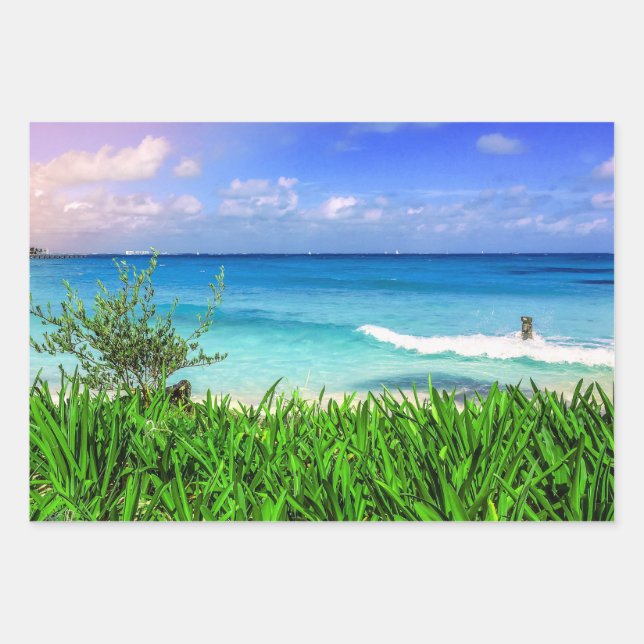 Tropical Cancun Mexico Beach Sea Paradies Geschenkpapier Set (Vorderseite)