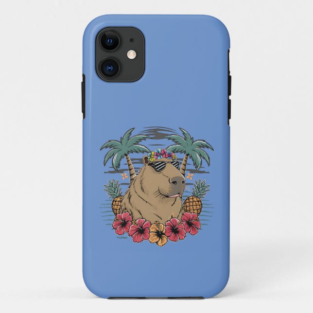 Tropical Capybara Paradise Case-Mate iPhone Hülle (Rückseite)