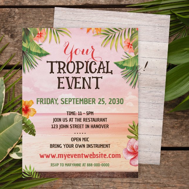 Tropical Caribbean Beach Party Event Flyer (Von Creator hochgeladen)