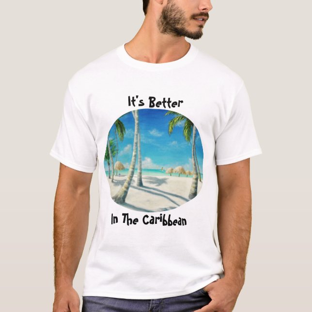 Tropical Caribbean Beach T - Shirt (Vorderseite)