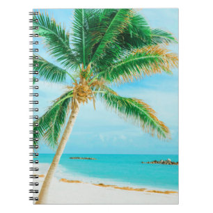 Tropical Caribbean Island Beach Palm Tree Notizblock