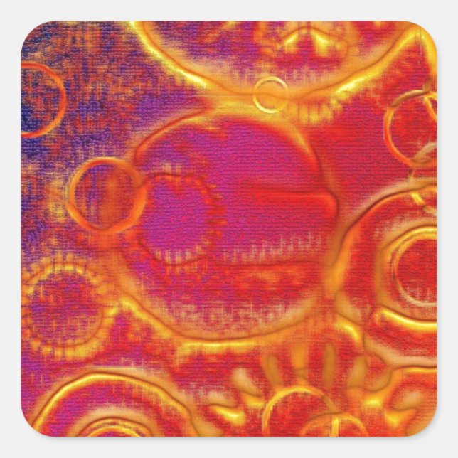 Tropical Chic Classy Mod Beach Quadratischer Aufkleber (Vorderseite)