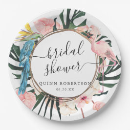 Tropical Chic Flamingo Brautparty Pappteller