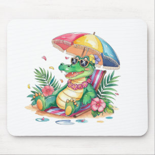 Tropical Chill Relaxing Gator Mousepad