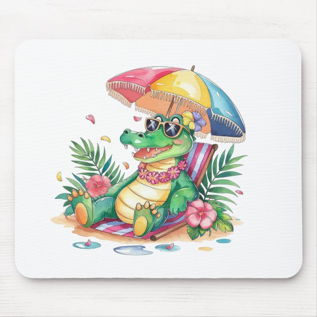Tropical Chill Relaxing Gator Mousepad (Vorne)