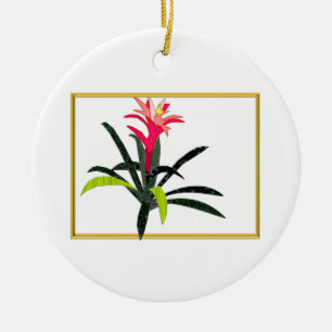 Tropical Christmas Bromeliad Keramikornament