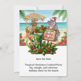 Tropical Christmas Cocktail Party Invitation Einladung