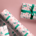 Tropical Christmas Fala Lasse Roll Aquamarin Conve Geschenkpapier<br><div class="desc">Feiern Sie die festliche Urlaubssaison mit unserer lustigen tropischen, festlichen und farbenfrohen Urlaubspackung. Unser festliches tropisches Design zeichnet sich durch ein lustiges Weihnachtsmuster aus, das Bänder enthält, ein aquamarines, umbaubares Auto, das Palmen in den hinteren Geschenken, Ziergegenstände und die Worte fa la la und lassen Sie uns rollen. Alle Kunstwerke...</div>