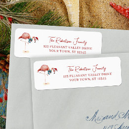 Tropical Christmas Flamingo Rücksendeadresse