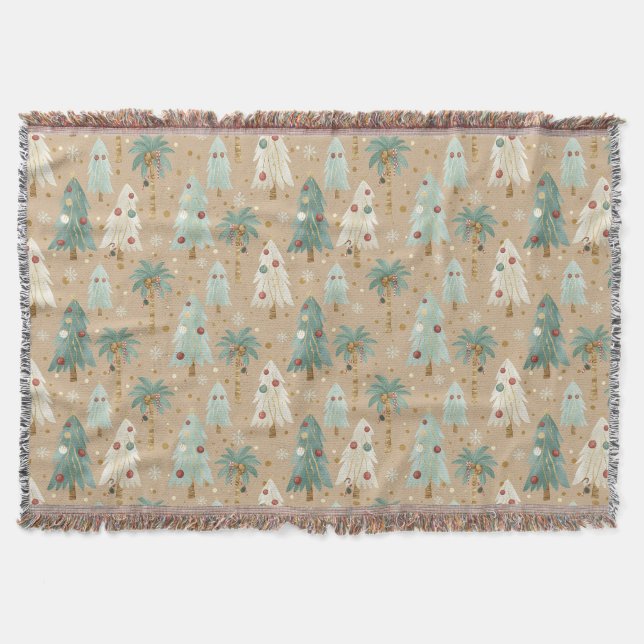 Tropical Christmas Fusion Festive Palm & Pine Tree Decke (Vorderseite)