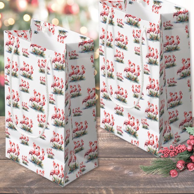 Tropical Christmas Kleine Geschenktüte (Flamingo Tropical Christmas Small Gift Bag)