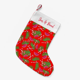 Tropical Christmas Palm Blätter Red Kleiner Weihnachtsstrumpf