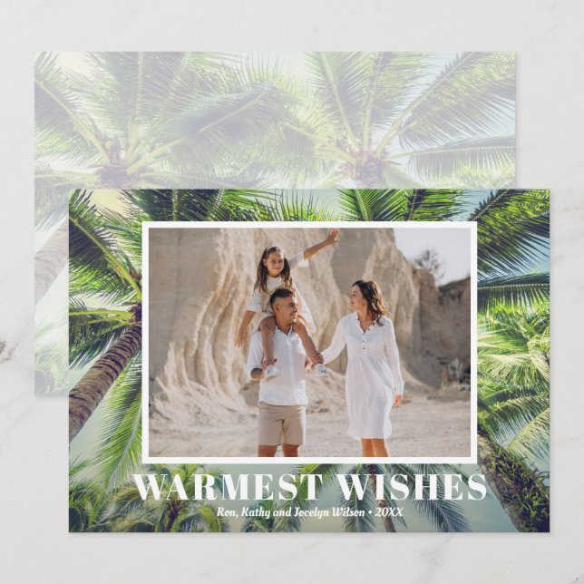 Tropical Christmas Photo Feiertagskarte (Vorne/Hinten)