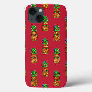 Tropical Christmas Pineapple Warm Xmas on Red Case-Mate iPhone Hülle