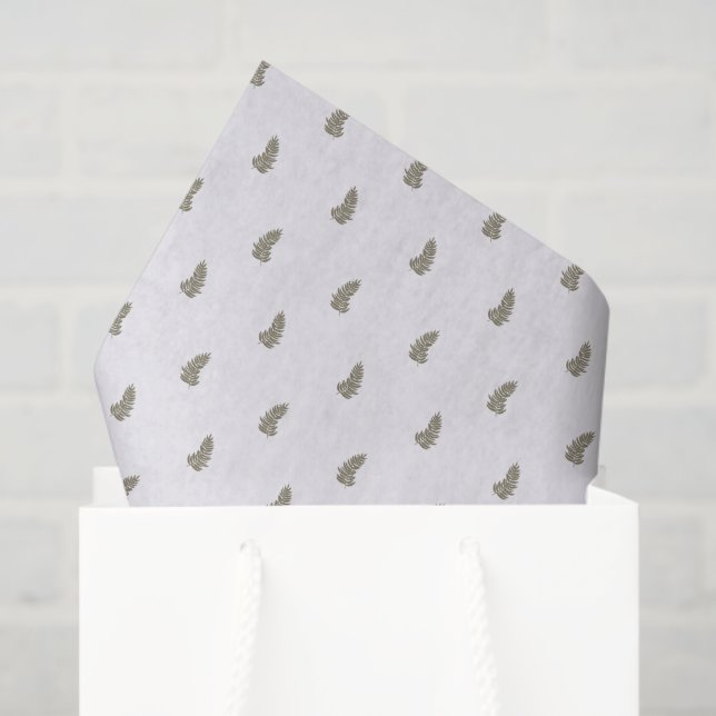 Tropical Christmas Sage Green White Palm Leaf Seidenpapier (Geschenktüte)